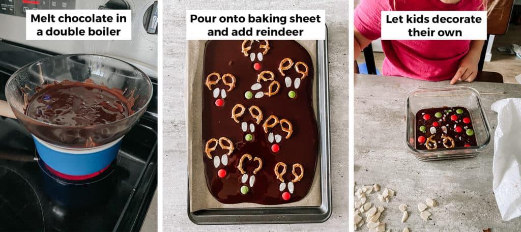 reindeer chocolate bark recipe steps