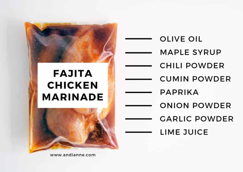 fajita chicken marinade recipe in a plastic bag