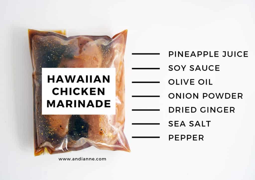 Hawwaiian chicken marinade recipe in a plastic bag