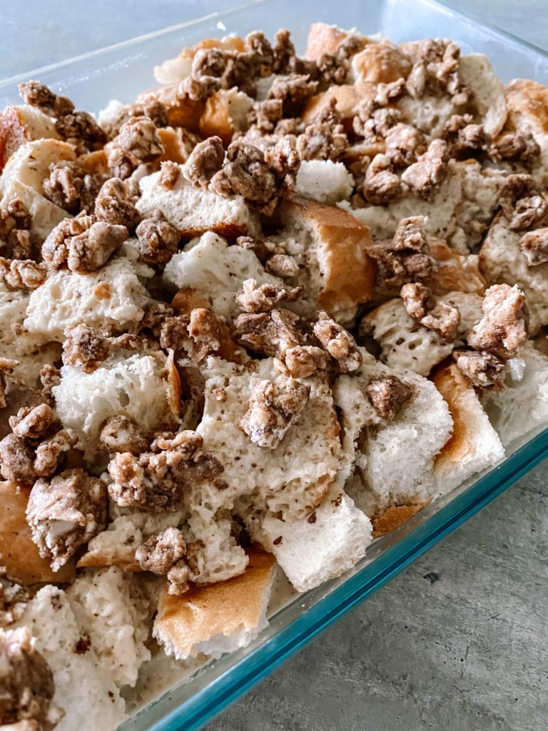 French toast casserole before cooked