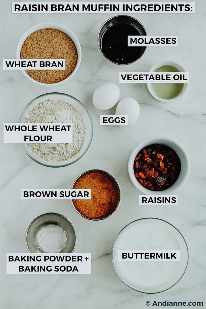 ingredients in small bowls on a marble table