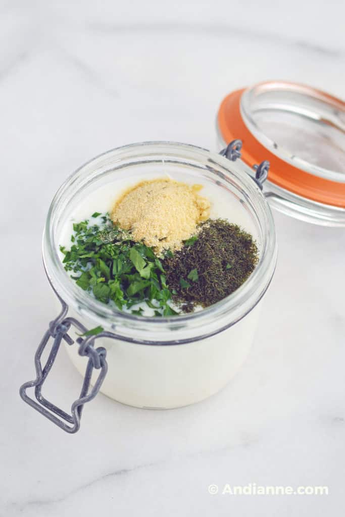 ingredients in canning jar
