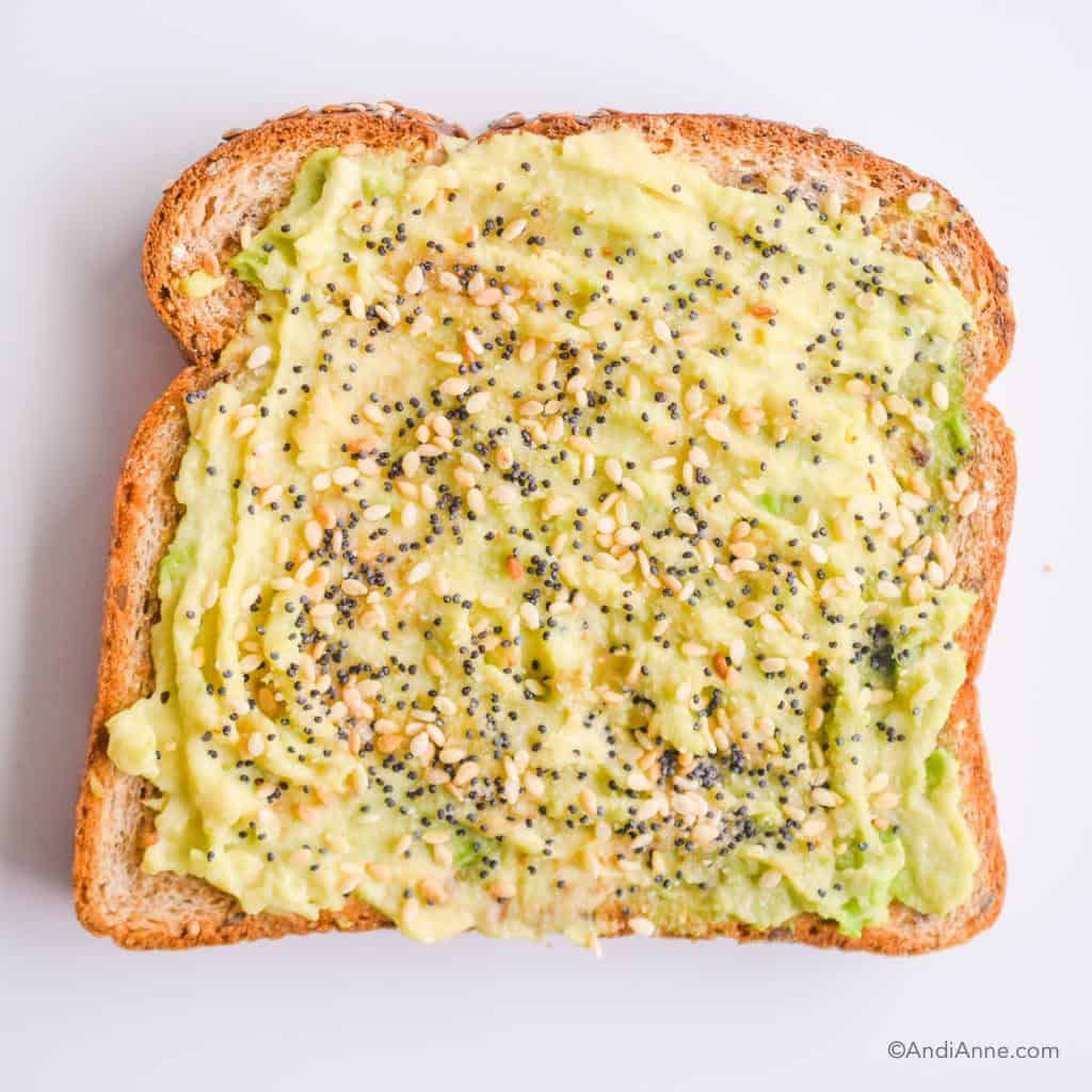 avocado toast with everything seasoning on top