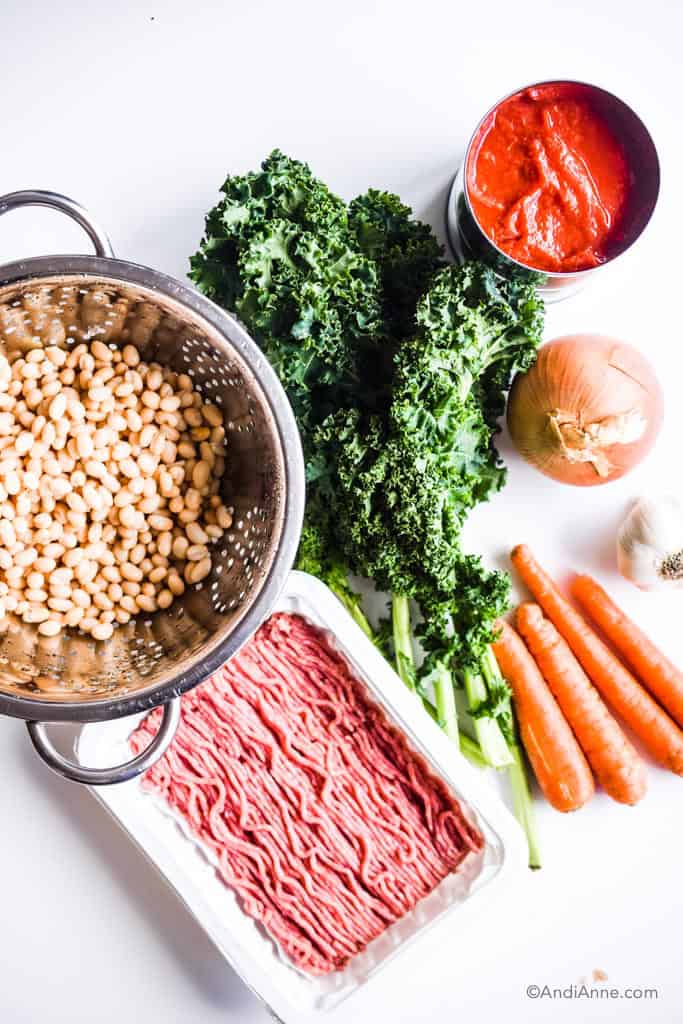 Ingredients for ground turkey soup