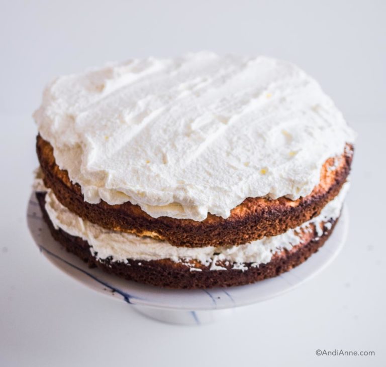 whipping cream on top of cake