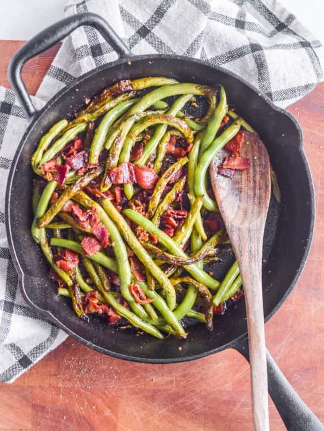 Green Beans with Garlic and Bacon Andi Anne