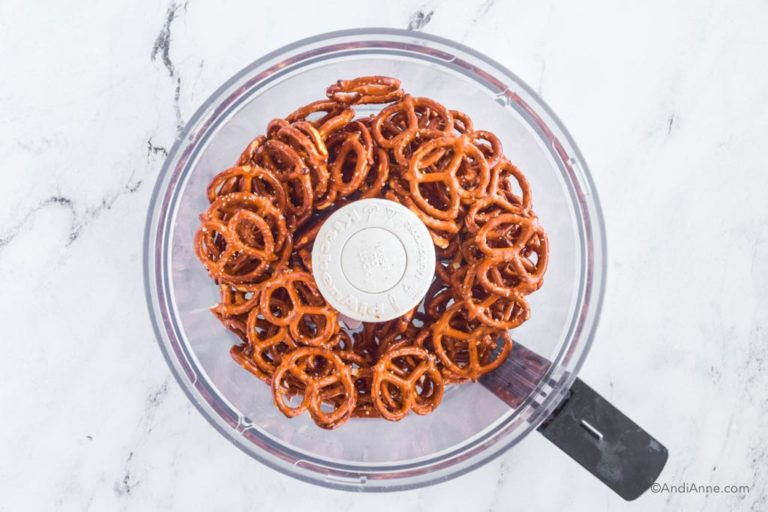 pretzels in a food processor