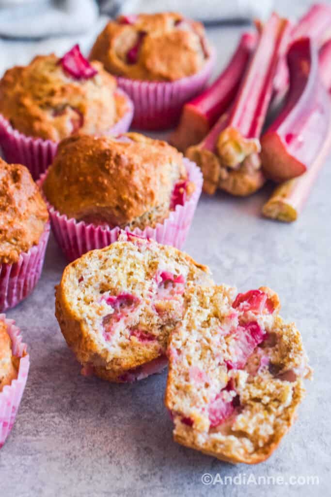 Whole Wheat Rhubarb Muffins Andi Anne