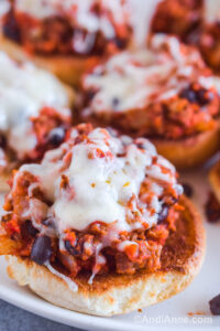 Close up of pizza sloppy joes.
